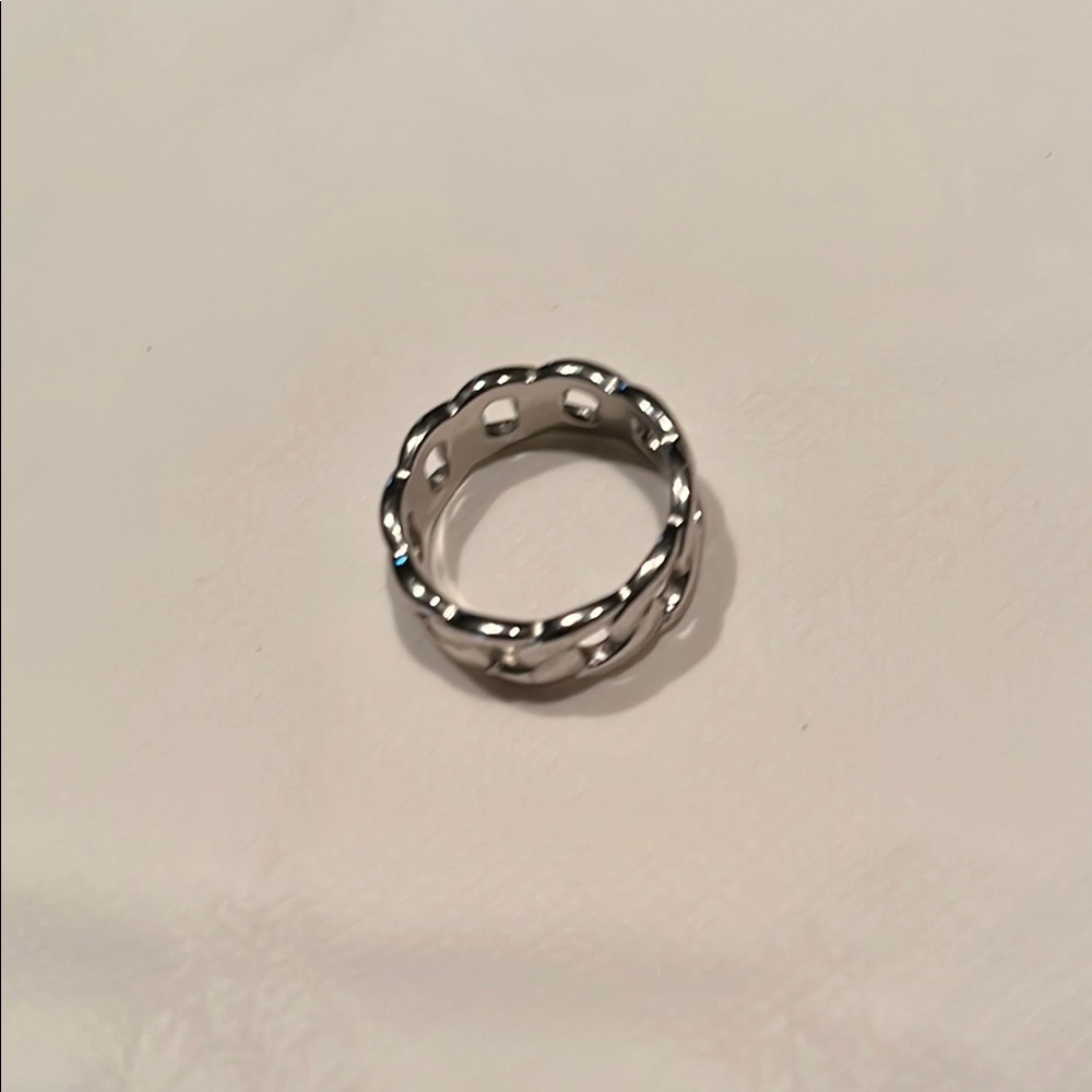 Silver Chain Link Ring - image 3